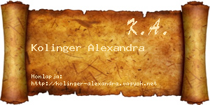 Kolinger Alexandra névjegykártya