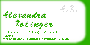 alexandra kolinger business card